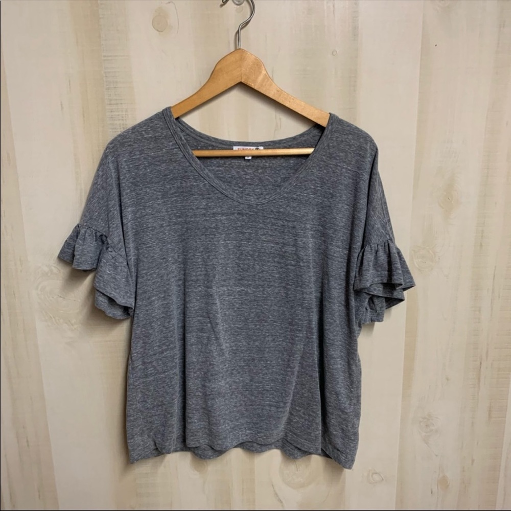 Sundry Ruffle Short Sleeve Tee Size 2 / Medium - Picture 2 of 7